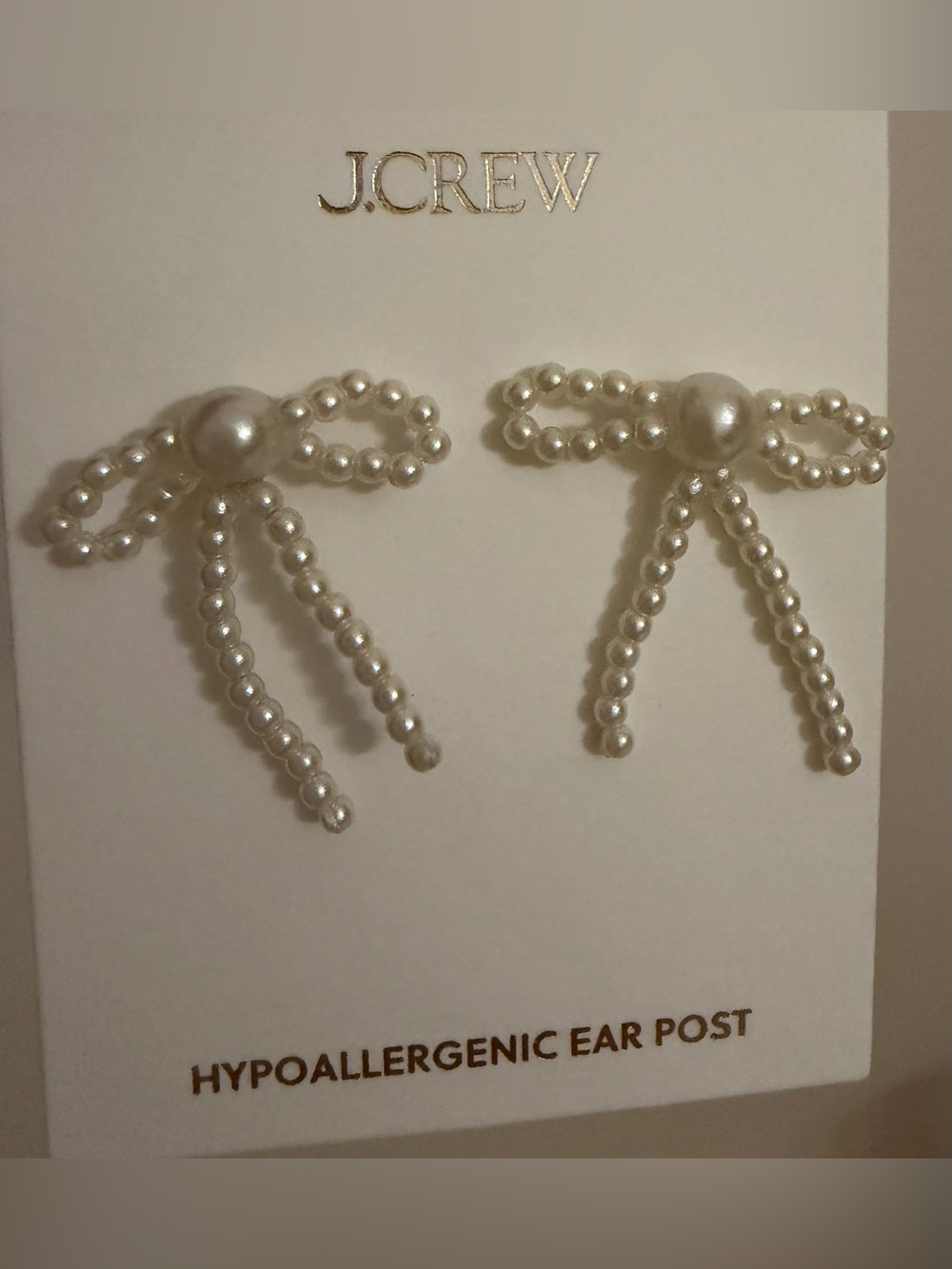 J. Crew Pearl Bow Drop Stud Earrings - White - Picture 5 of 7